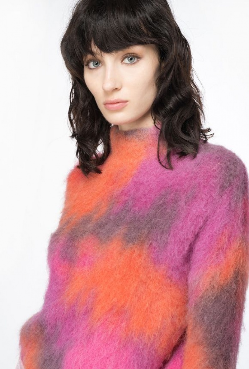 Pinko Fade-effect Alpaca Svetrové Oranžové Fuchsie | SN-PKO33548