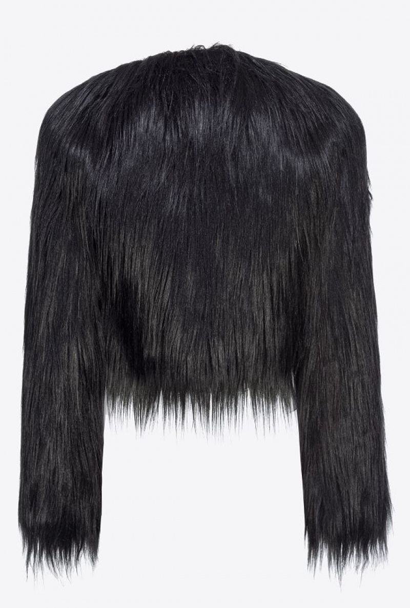 Pinko Faux Fur Jacket Černé | SN-PKO33631