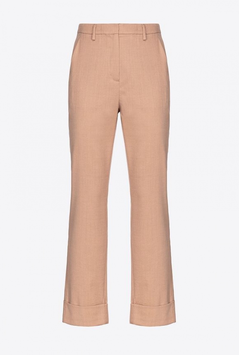 Pinko Flannel Trousers Tmavě Meruňka | SN-PKO33957