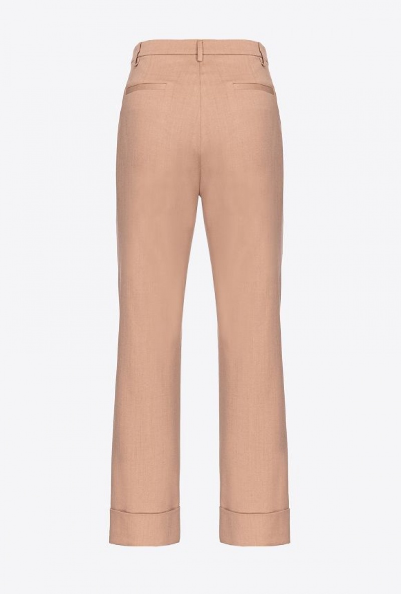 Pinko Flannel Trousers Tmavě Meruňka | SN-PKO33957