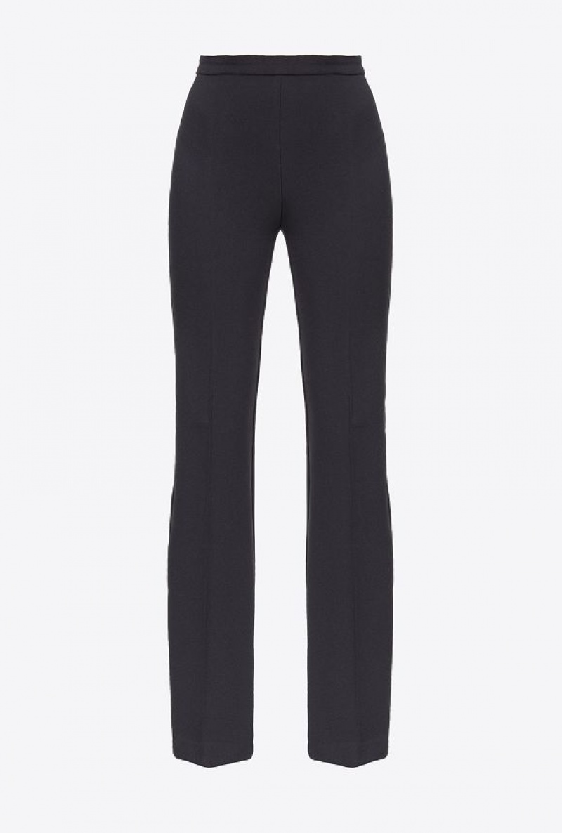 Pinko Flared Crepe Trousers Černé | SN-PKO33963