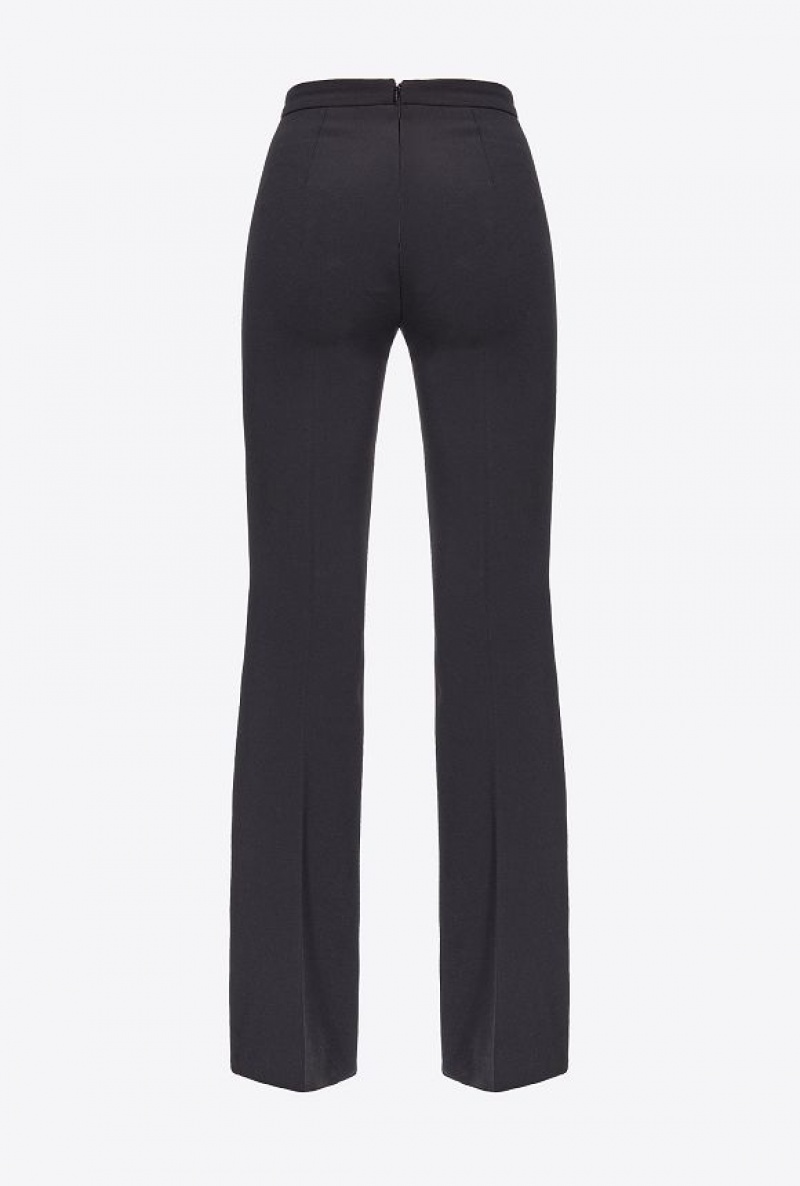 Pinko Flared Crepe Trousers Černé | SN-PKO33963