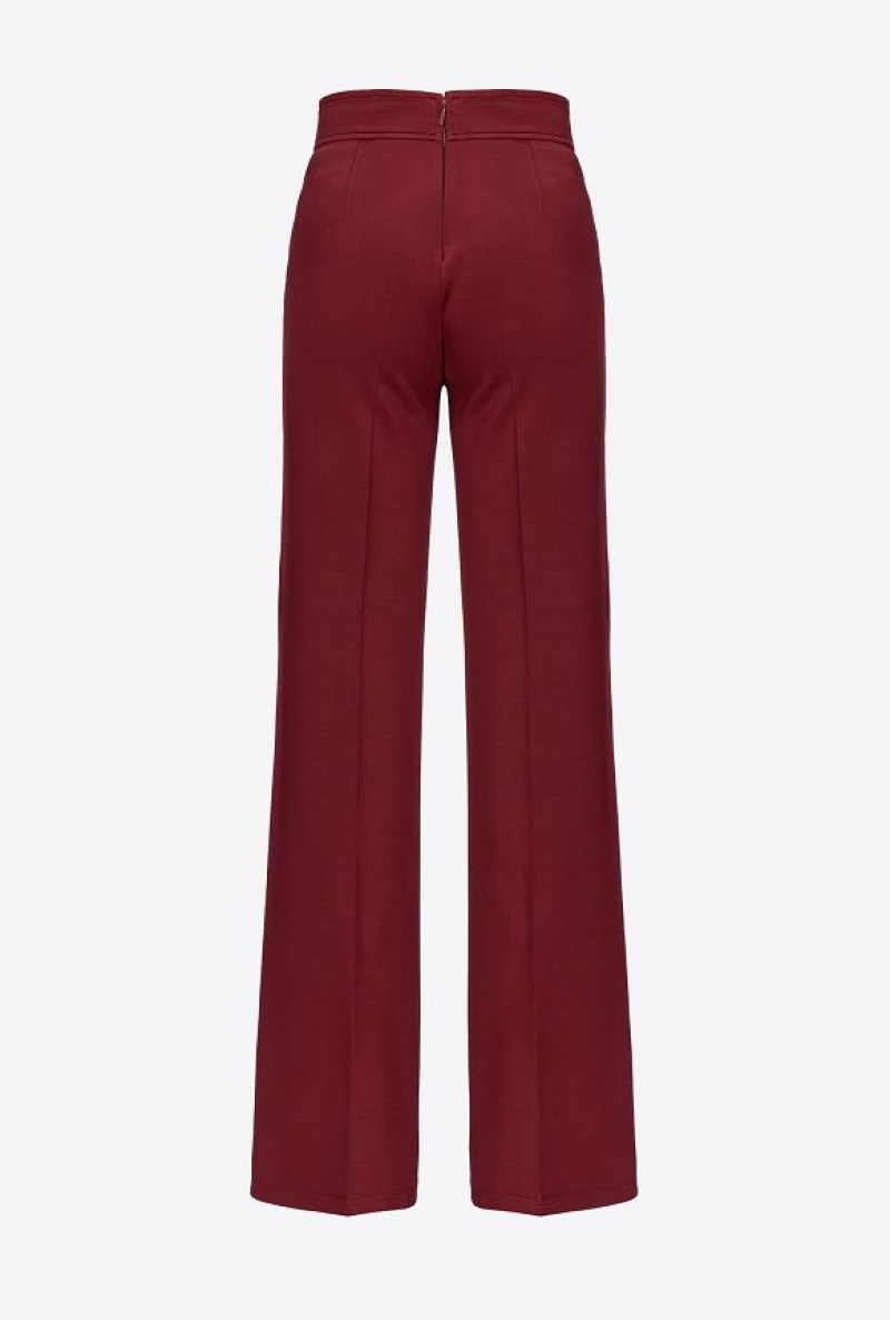 Pinko Flared Trousers Vínové | SN-PKO33901