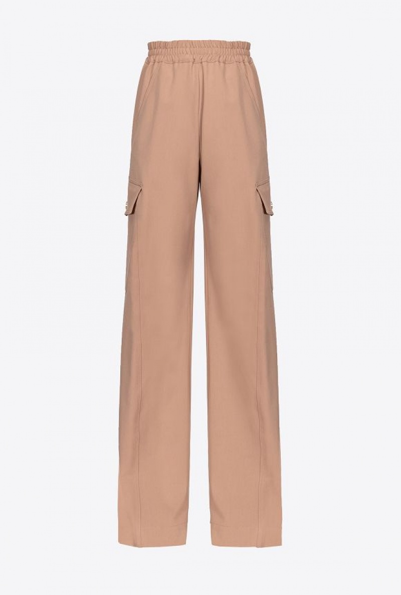 Pinko Flowing Cargo Trousers Tmavě Meruňka | SN-PKO33892