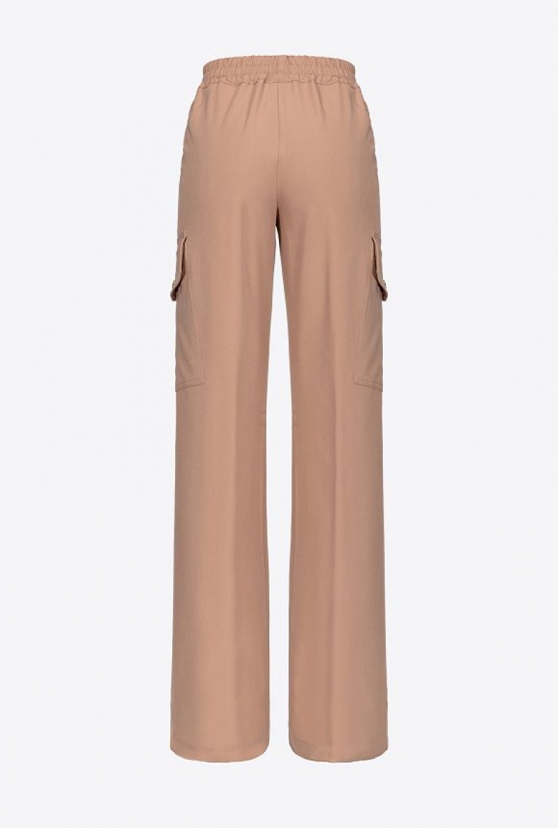 Pinko Flowing Cargo Trousers Tmavě Meruňka | SN-PKO33892