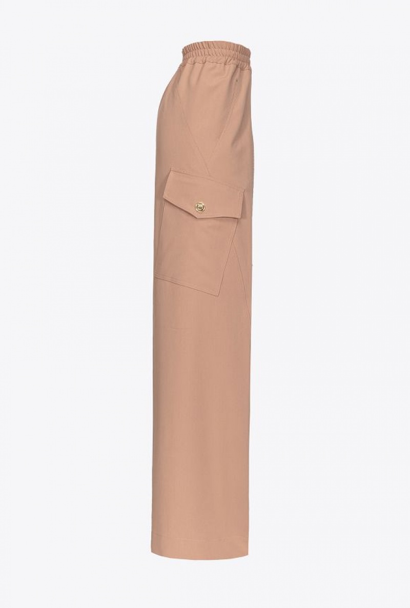 Pinko Flowing Cargo Trousers Tmavě Meruňka | SN-PKO33892