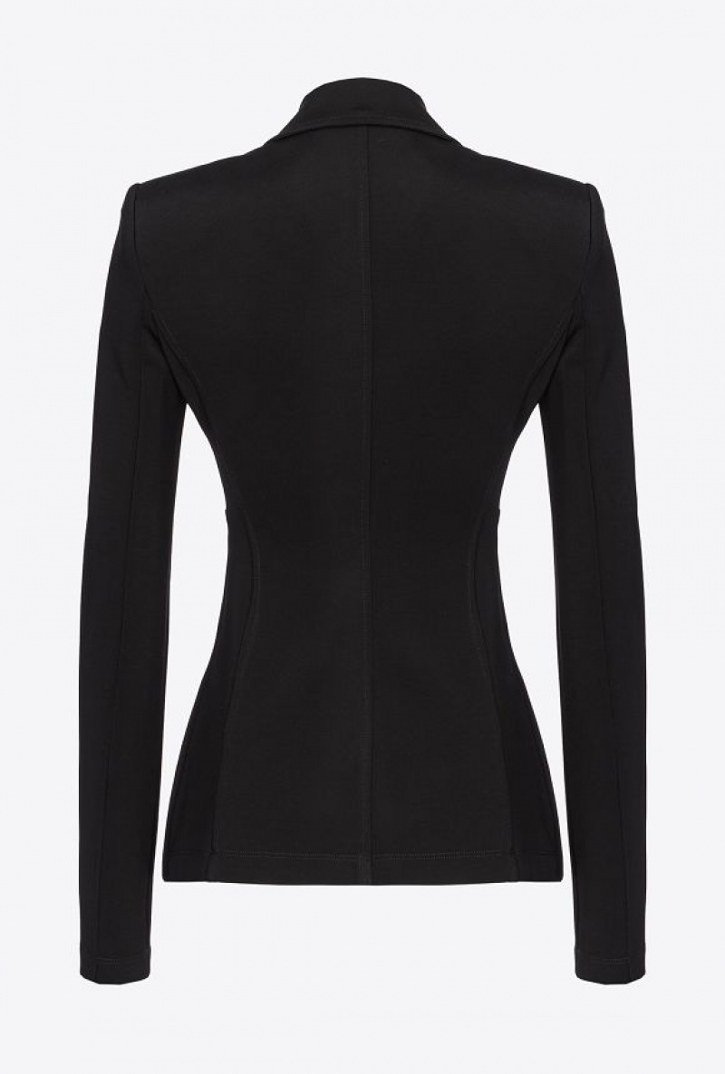 Pinko Flowing Technical Fabric Blazer With Topstitching Černé | SN-PKO33977