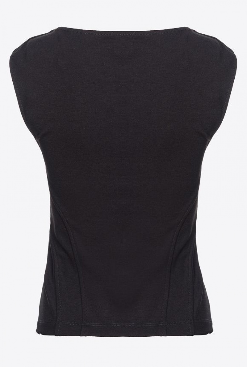 Pinko Full Milano Bustier Top Černé | SN-PKO33336