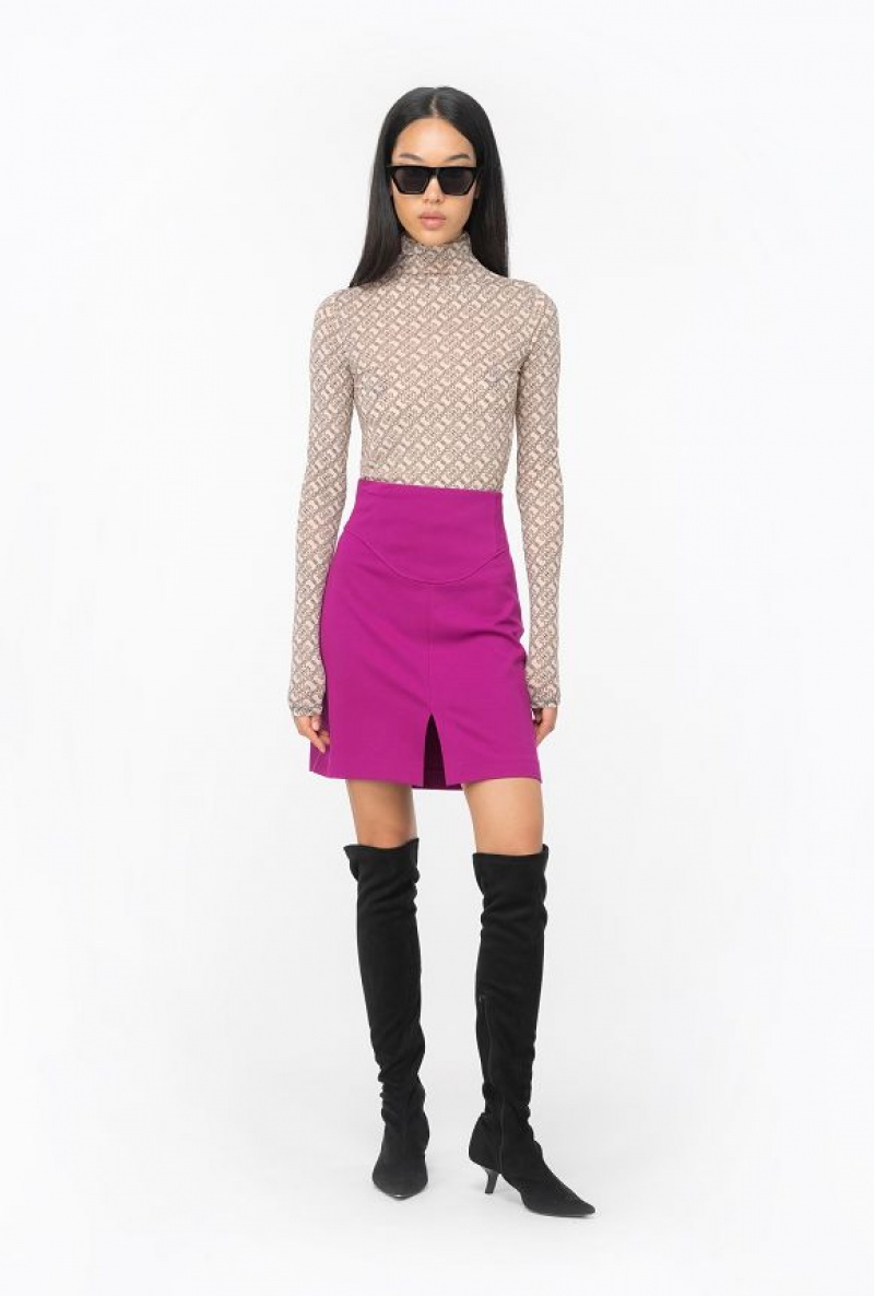 Pinko Full Milano Mini Skirt Fialové | SN-PKO33920