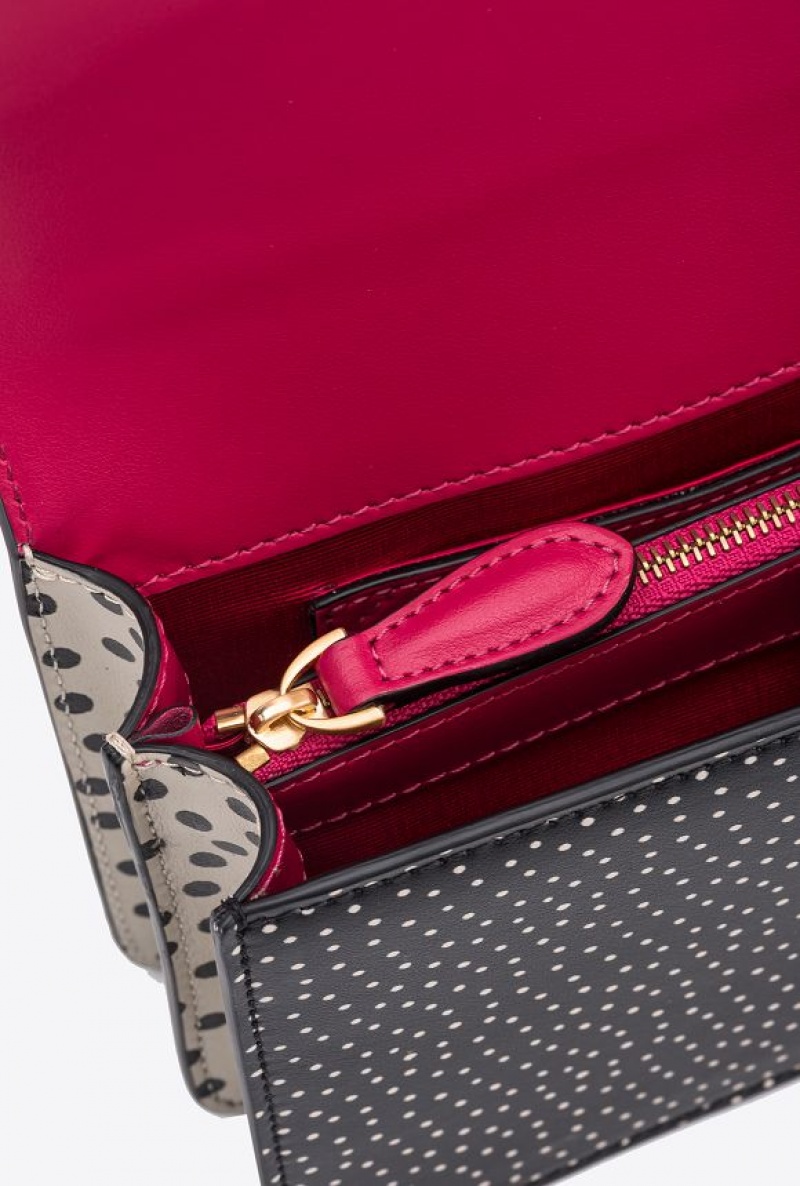 Pinko Galleria Mini Love Bag One In Polka Dot Print Černé Bílé Stříbrné | SN-PKO32665