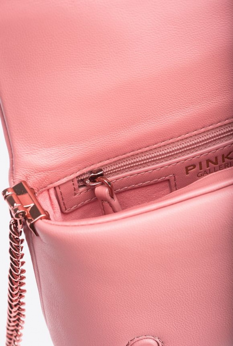 Pinko Galleria Nappa Læder Baby Love Bag Click Puff Růžové Béžový | SN-PKO32346