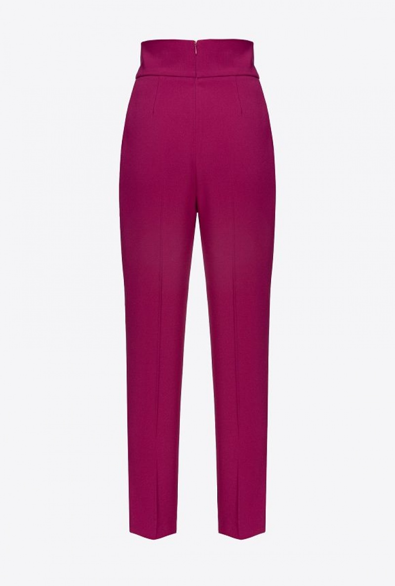 Pinko High-waisted Stretch CrêPe Trousers Fialové | SN-PKO33914