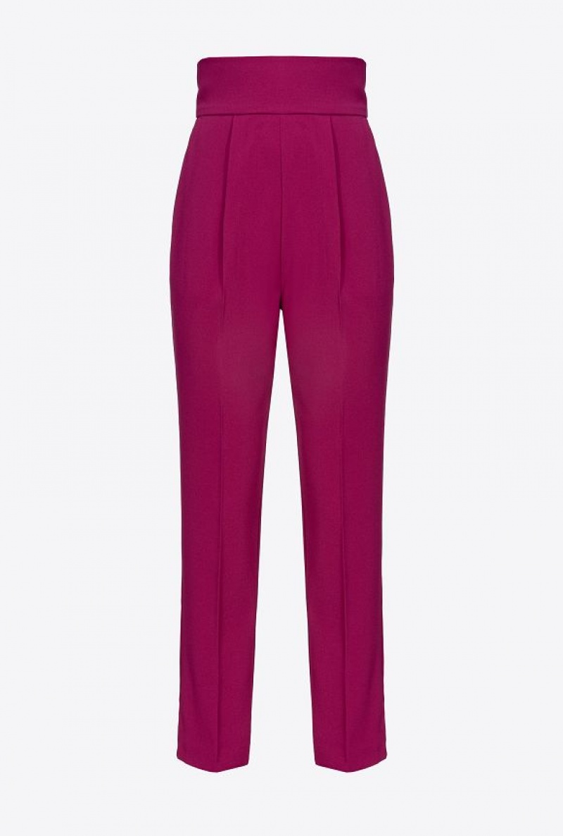 Pinko High-waisted Stretch CrêPe Trousers Fialové | SN-PKO33914