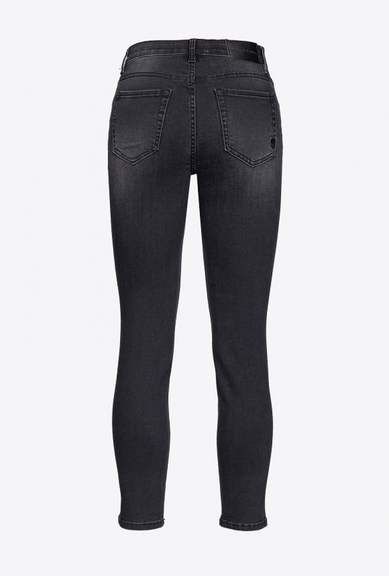 Pinko Hubená Black Stretch Denim Jeans Černé | SN-PKO34011