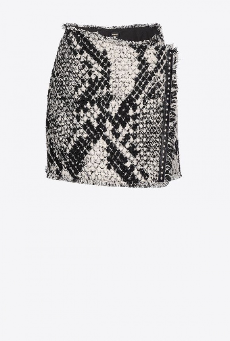 Pinko Jacquard Mini Skirt With Snake Motif Bílé Černé | SN-PKO33952