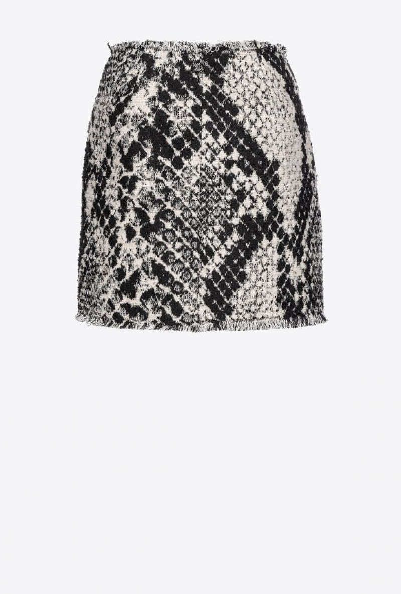 Pinko Jacquard Mini Skirt With Snake Motif Bílé Černé | SN-PKO33952