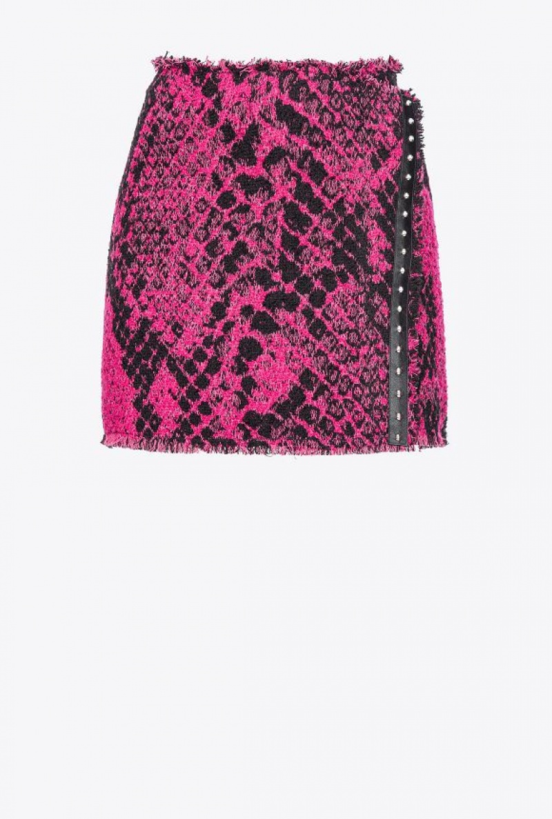 Pinko Jacquard Mini Skirt With Snake Motif Fuchsie Černé | SN-PKO33954