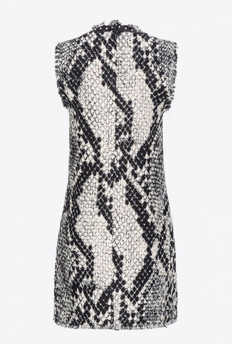 Pinko Jacquard Snake Mini Šaty Bílé Černé | SN-PKO33103