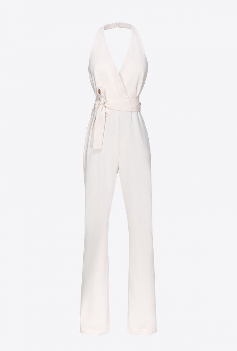 Pinko Jumpsuit With Contrasting Bow Bílé | SN-PKO33889