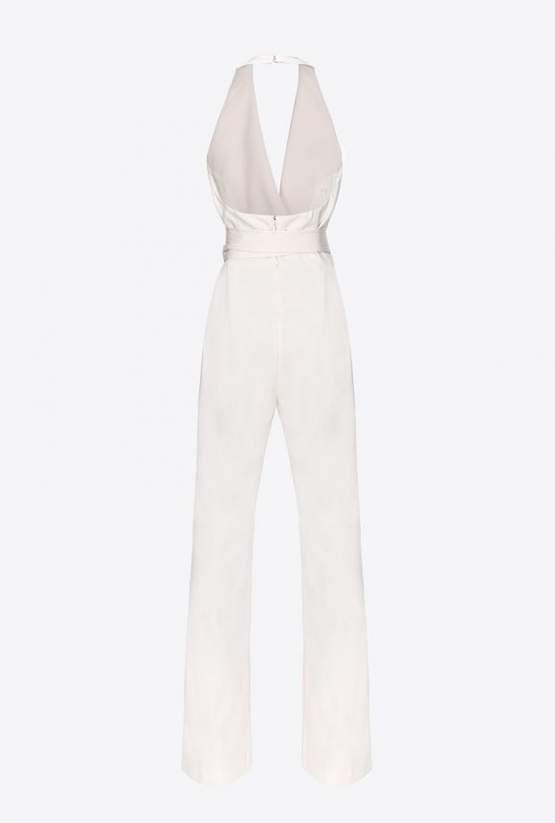 Pinko Jumpsuit With Contrasting Bow Bílé | SN-PKO33889