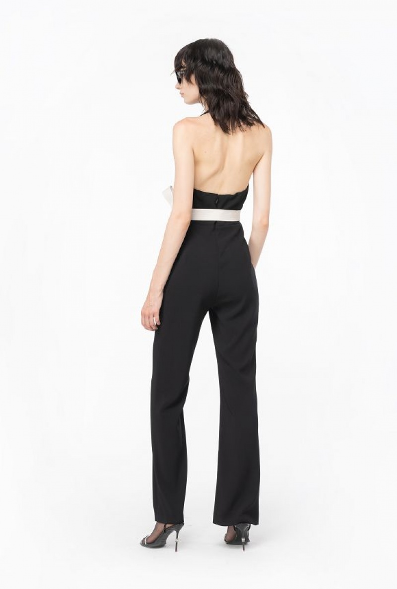 Pinko Jumpsuit With Contrasting Bow Černé | SN-PKO33967