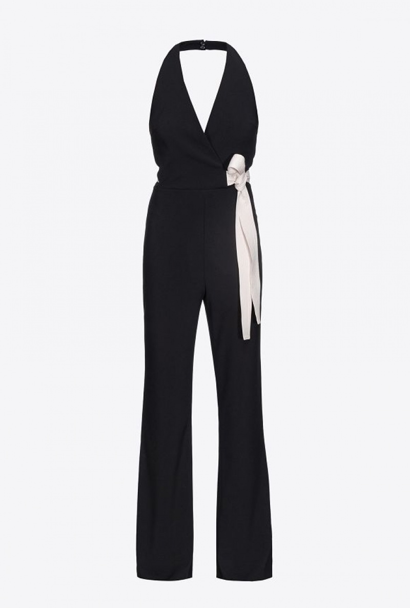 Pinko Jumpsuit With Contrasting Bow Černé | SN-PKO33967