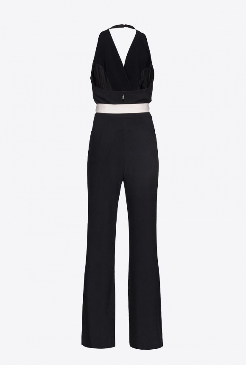 Pinko Jumpsuit With Contrasting Bow Černé | SN-PKO33967