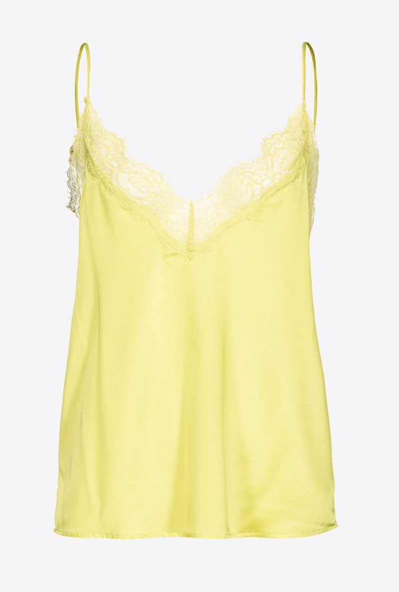 Pinko Krajkové Lingerie Top Světle Zelene Žluté | SN-PKO34113