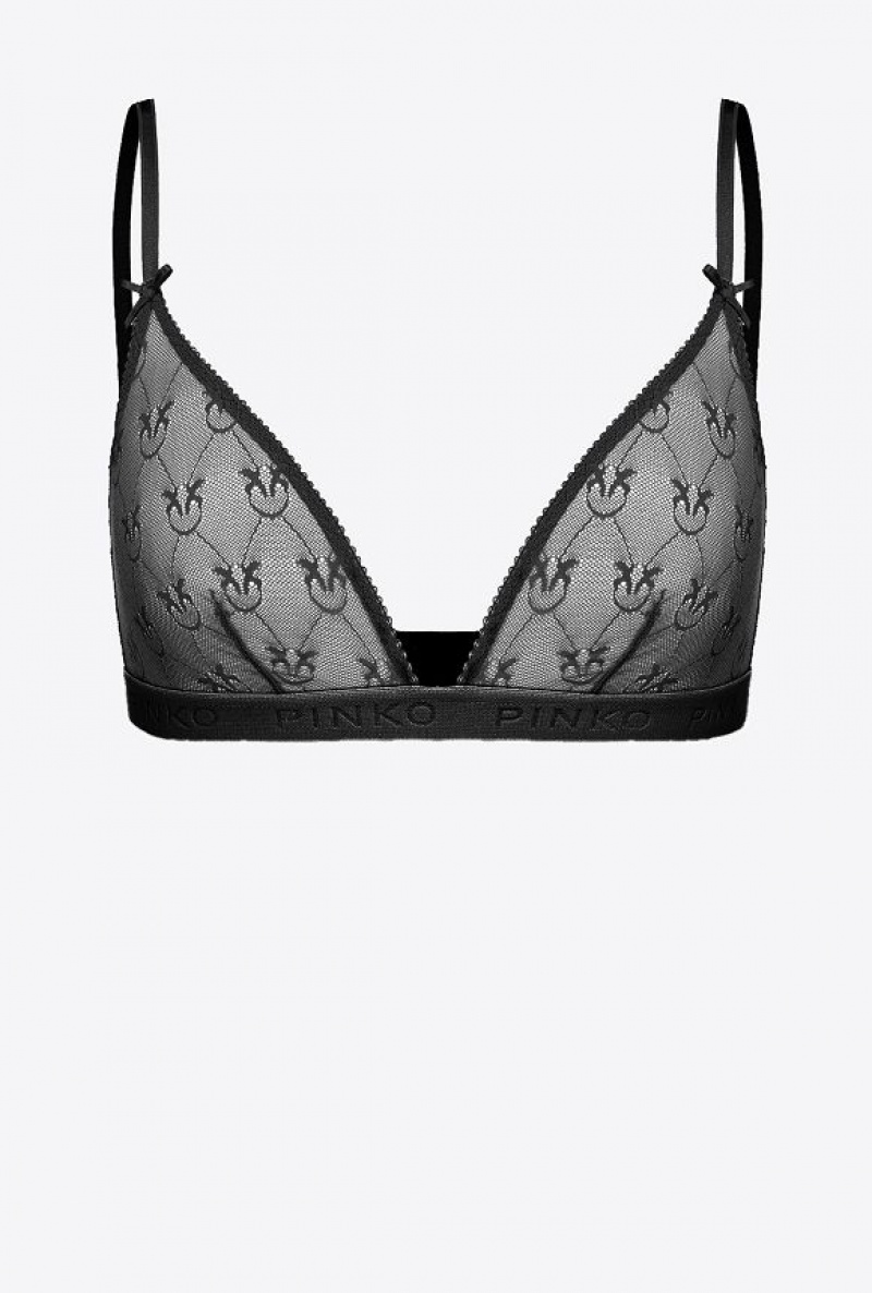 Pinko Krajkové Triangle Bra Černé | SN-PKO34111