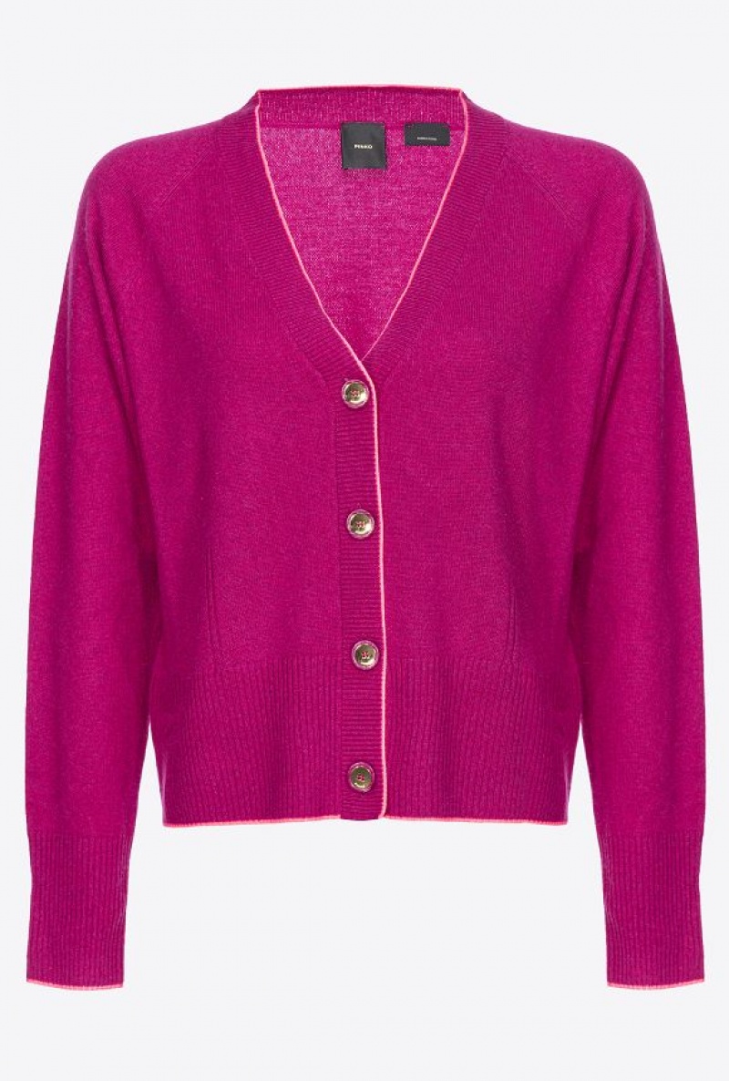 Pinko Krátké Cashmere Cardigan Fialové | SN-PKO33525