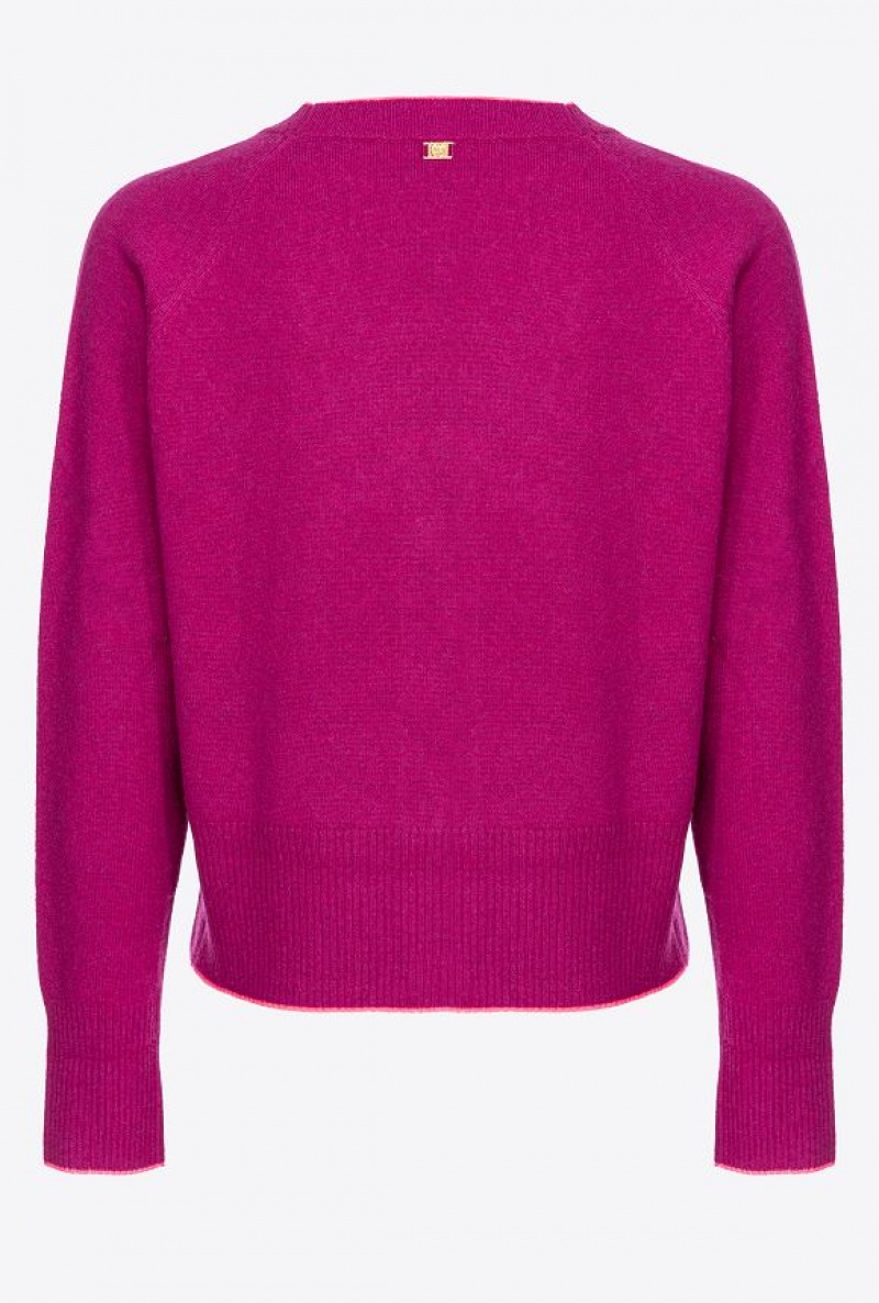 Pinko Krátké Cashmere Cardigan Fialové | SN-PKO33525