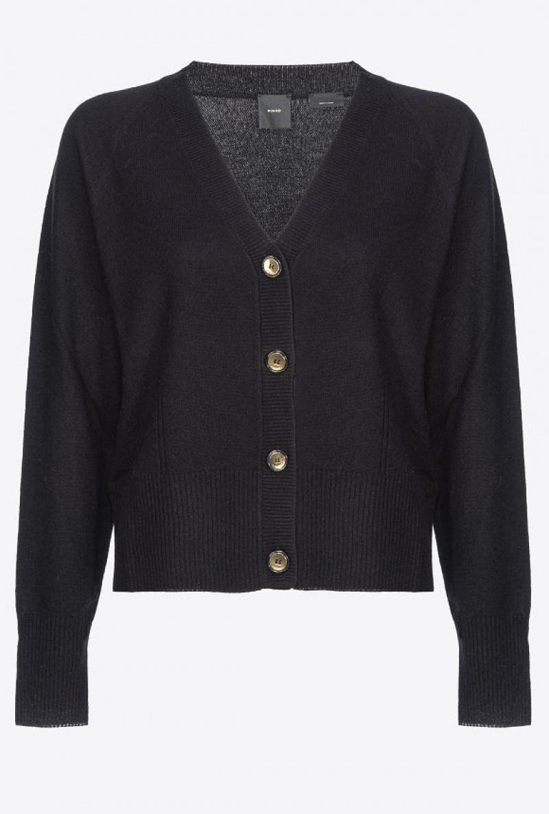 Pinko Krátké Cashmere Cardigan Černé | SN-PKO33441