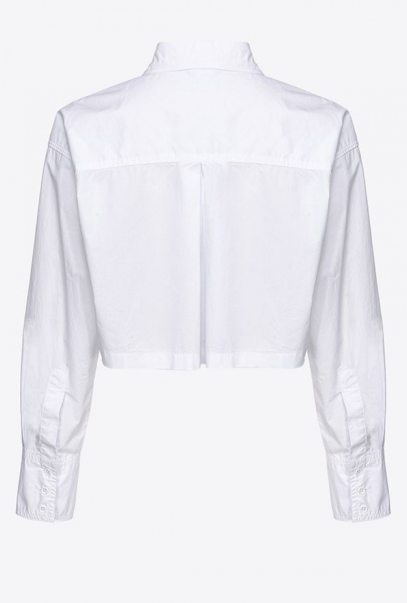 Pinko Krátké Poplin Shirt Bílé | SN-PKO33141