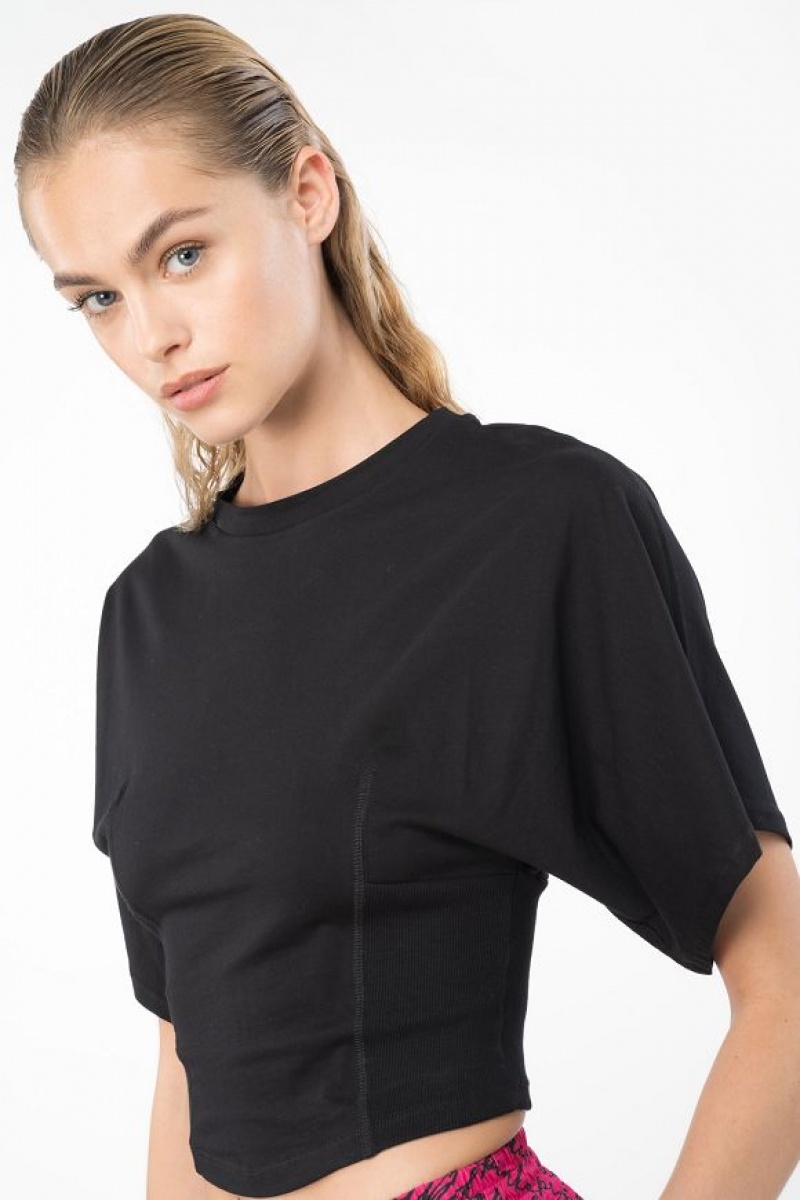 Pinko Krátké T-shirt With Široké Sleeves Černé | SN-PKO33311