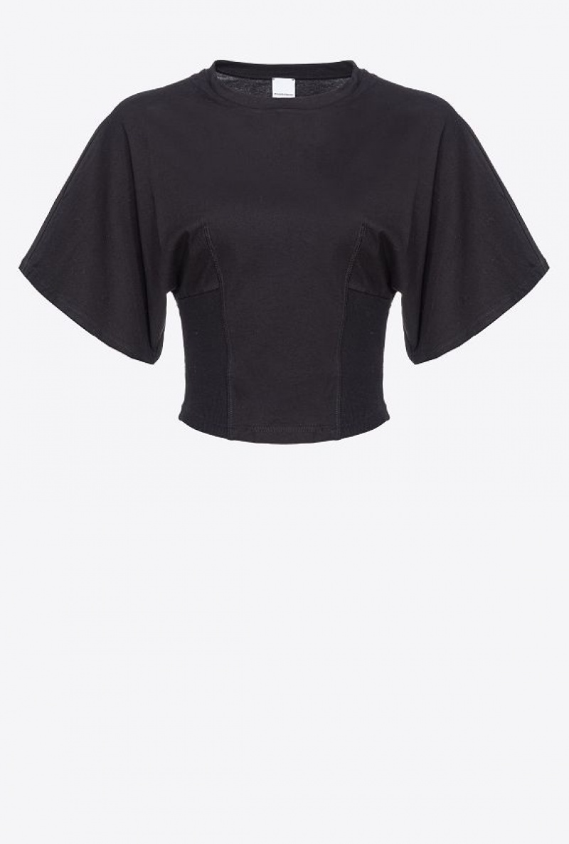 Pinko Krátké T-shirt With Široké Sleeves Černé | SN-PKO33311