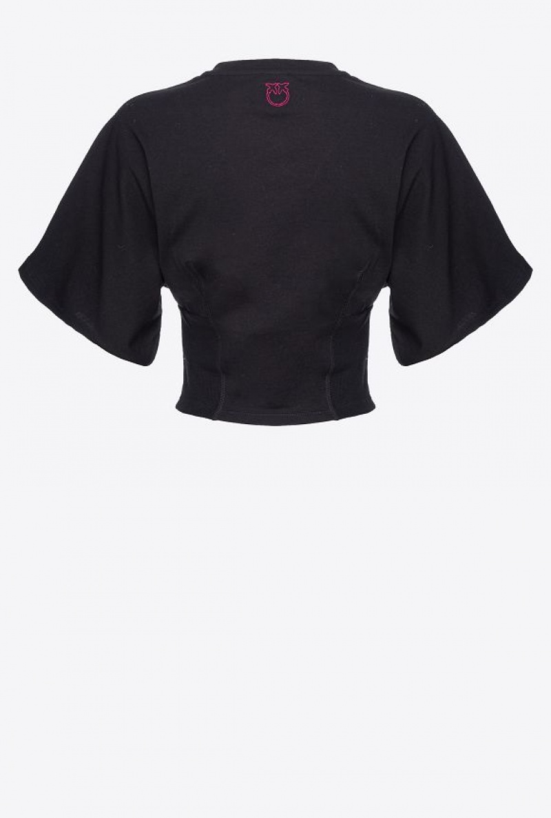 Pinko Krátké T-shirt With Široké Sleeves Černé | SN-PKO33311