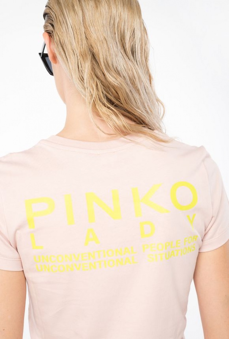 Pinko Lady T-shirt Světle Růžové | SN-PKO33310