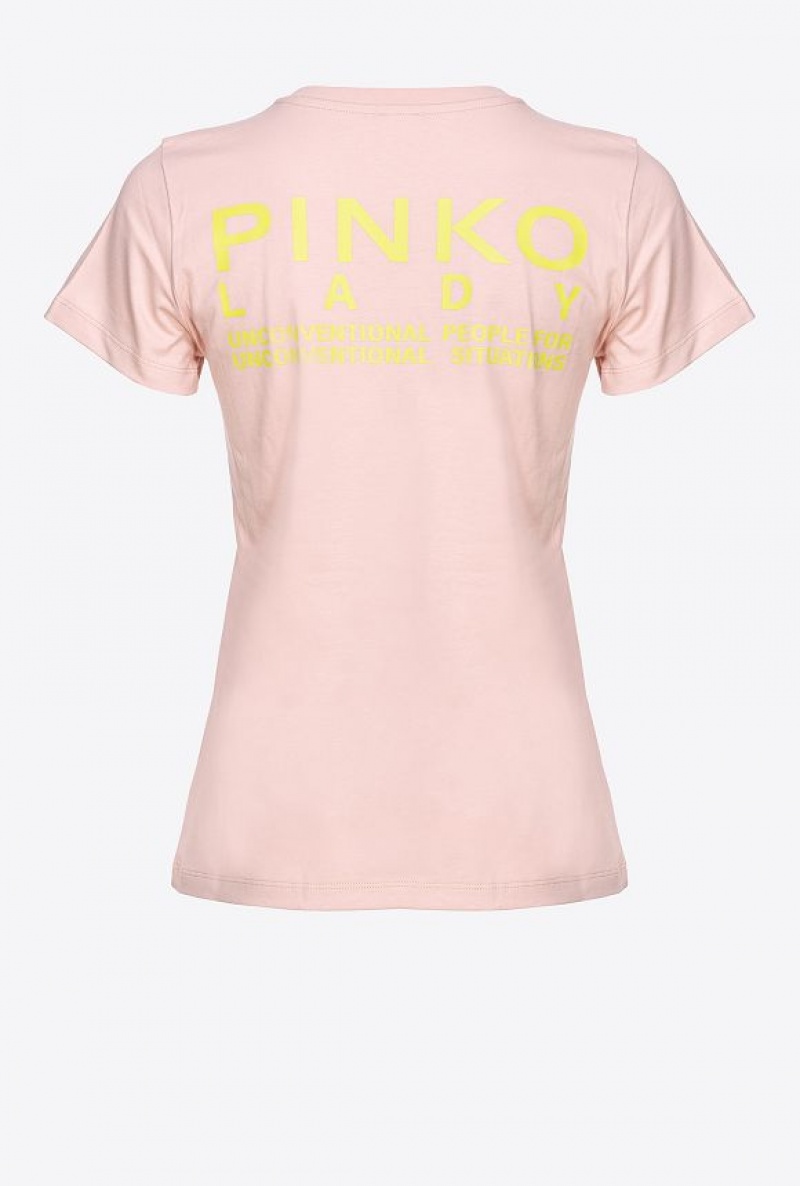 Pinko Lady T-shirt Světle Růžové | SN-PKO33310