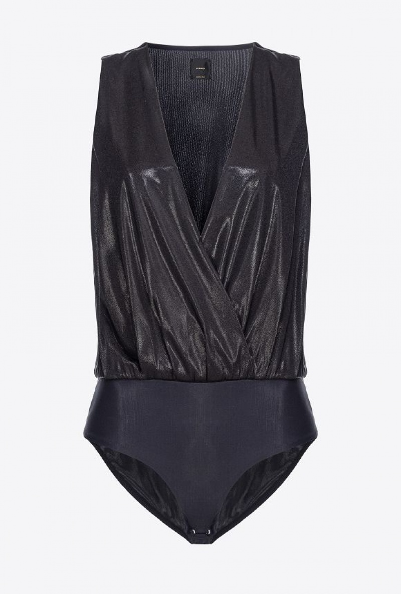 Pinko Laminated Jersey Bodysuit Černé | SN-PKO33248