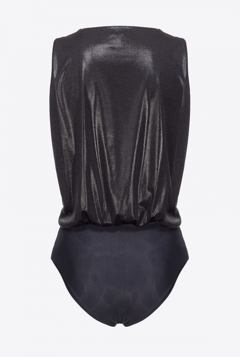 Pinko Laminated Jersey Bodysuit Černé | SN-PKO33248