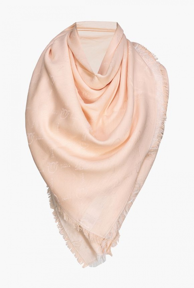 Pinko Large Monogram Scarf Růžové Bílé | SN-PKO34391