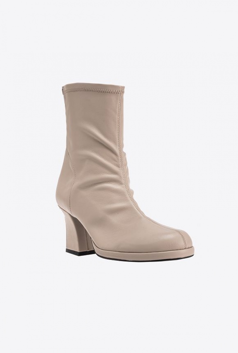 Pinko Læder-effect Ankle Boots Šedé | SN-PKO34135