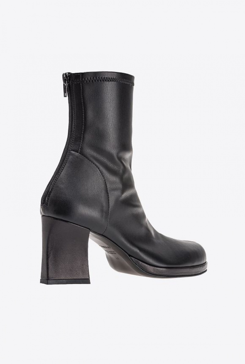 Pinko Læder-effect Ankle Boots Černé | SN-PKO34134