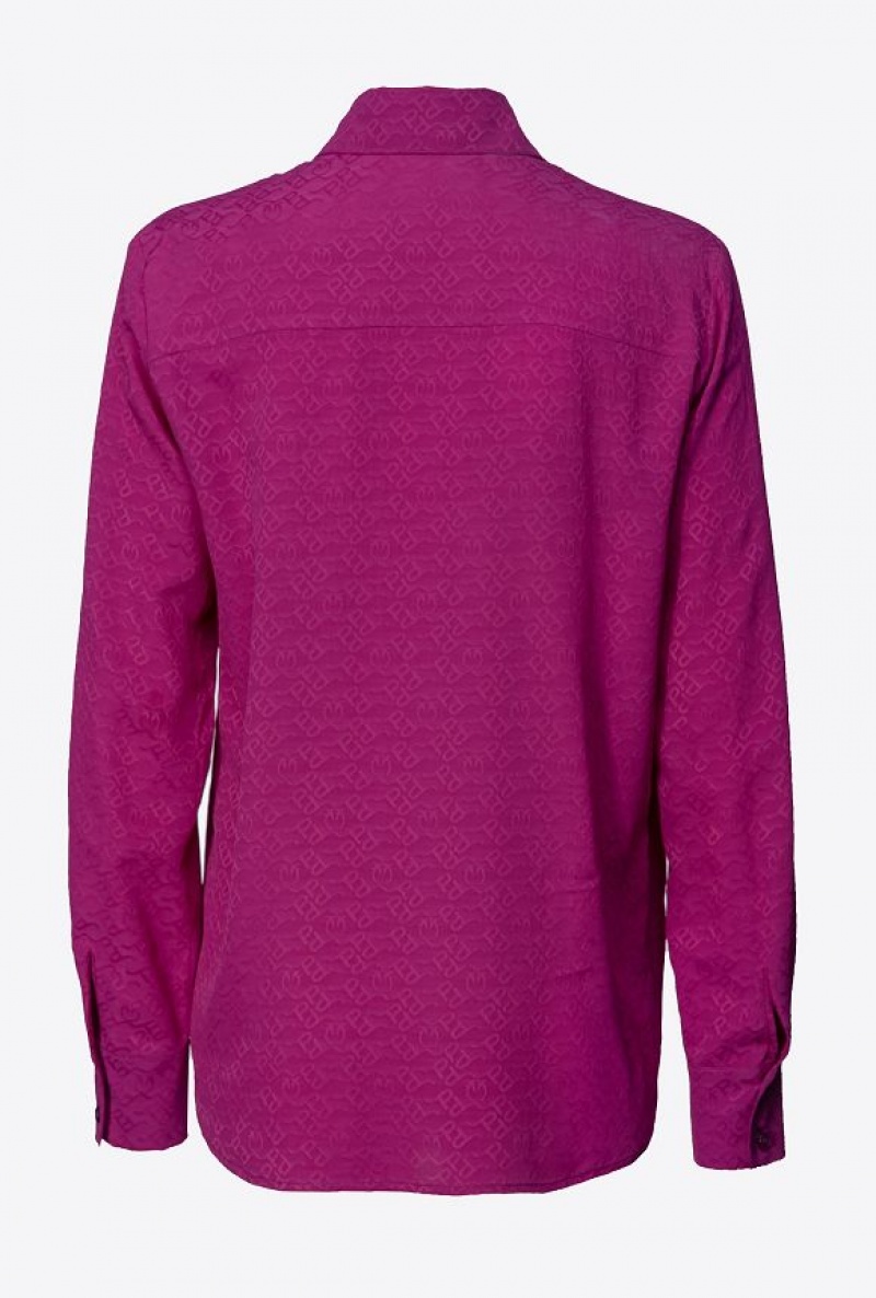 Pinko Logo Jacquard Shirt Fialové | SN-PKO33175