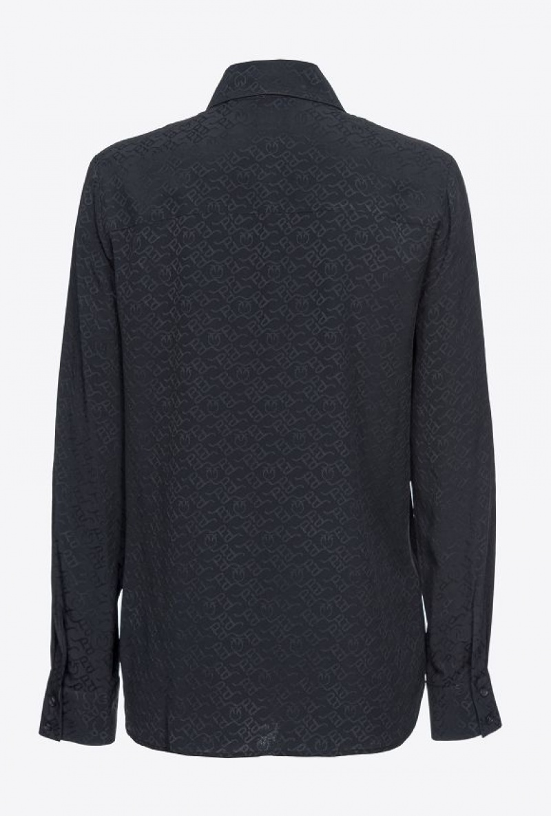 Pinko Logo Jacquard Shirt Černé | SN-PKO33152