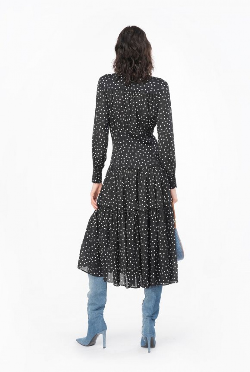 Pinko Long Polka-dot Shirt Šaty Černé Bílé | SN-PKO33022