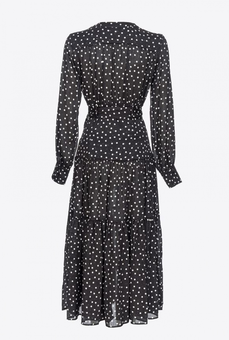 Pinko Long Polka-dot Shirt Šaty Černé Bílé | SN-PKO33022