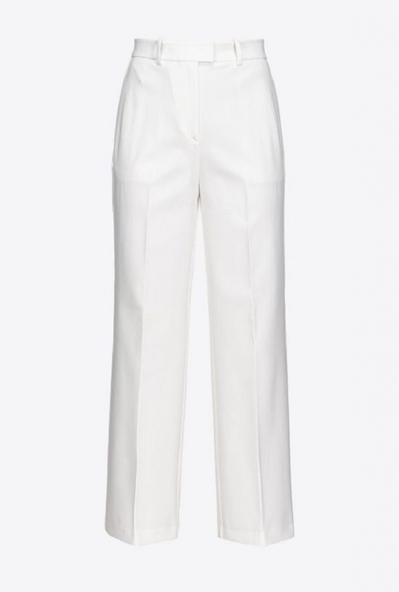 Pinko Loose-fitting Stretch Trousers Bílé | SN-PKO33930