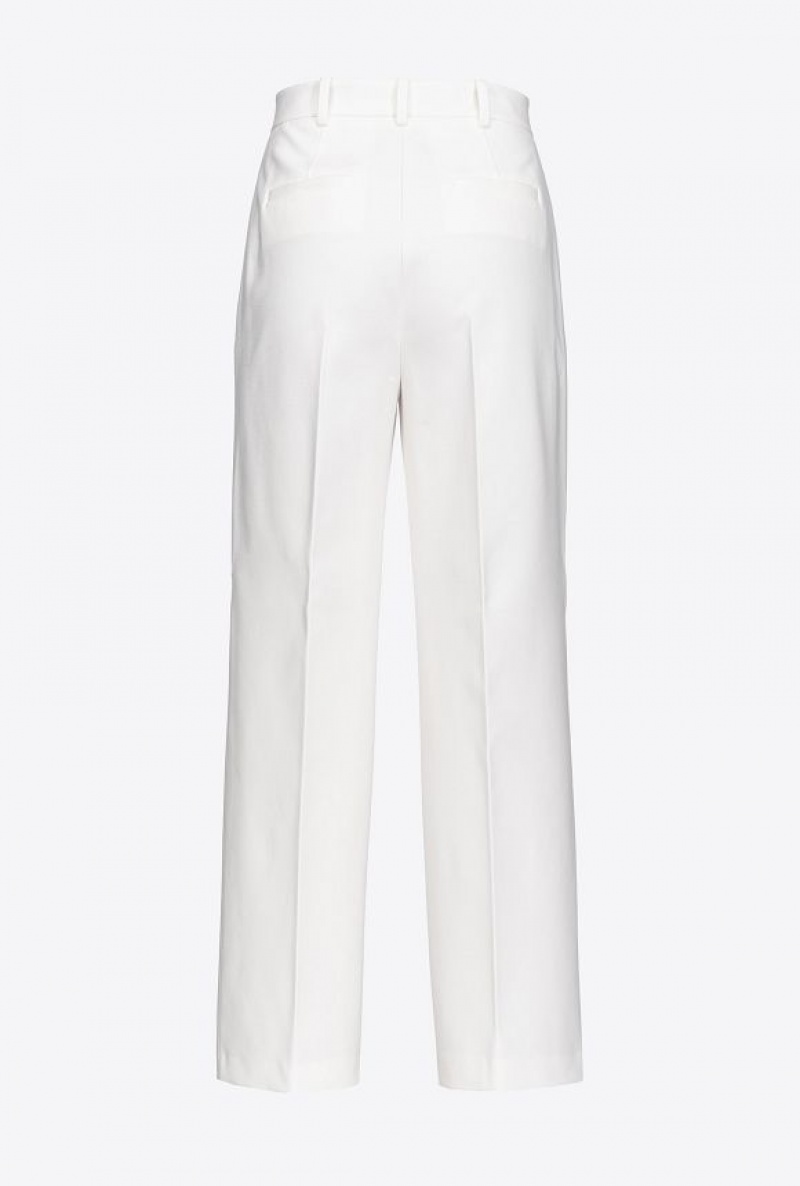 Pinko Loose-fitting Stretch Trousers Bílé | SN-PKO33930