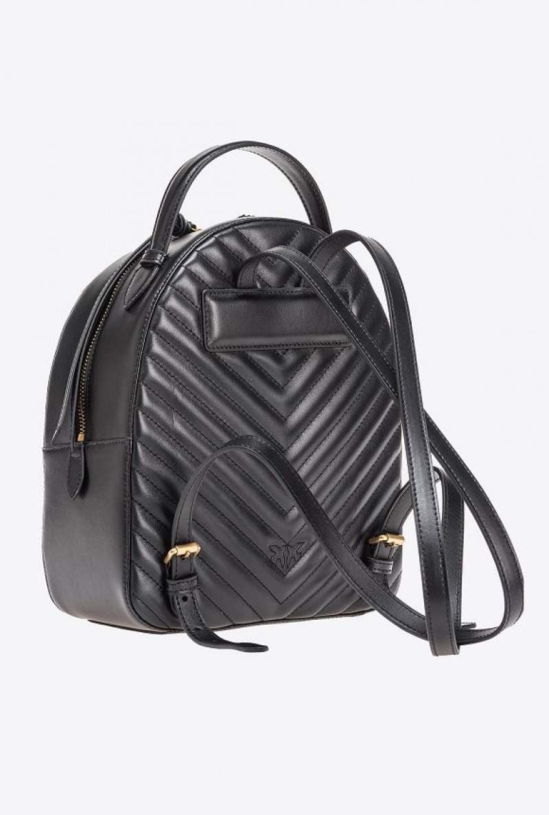 Pinko Love Backpack Černé Zlaté | SN-PKO32631